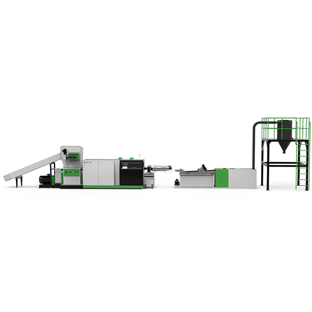 Máquina trituradora y peletizadora de reciclaje de plástico totalmente automática ASP en planta de reciclaje